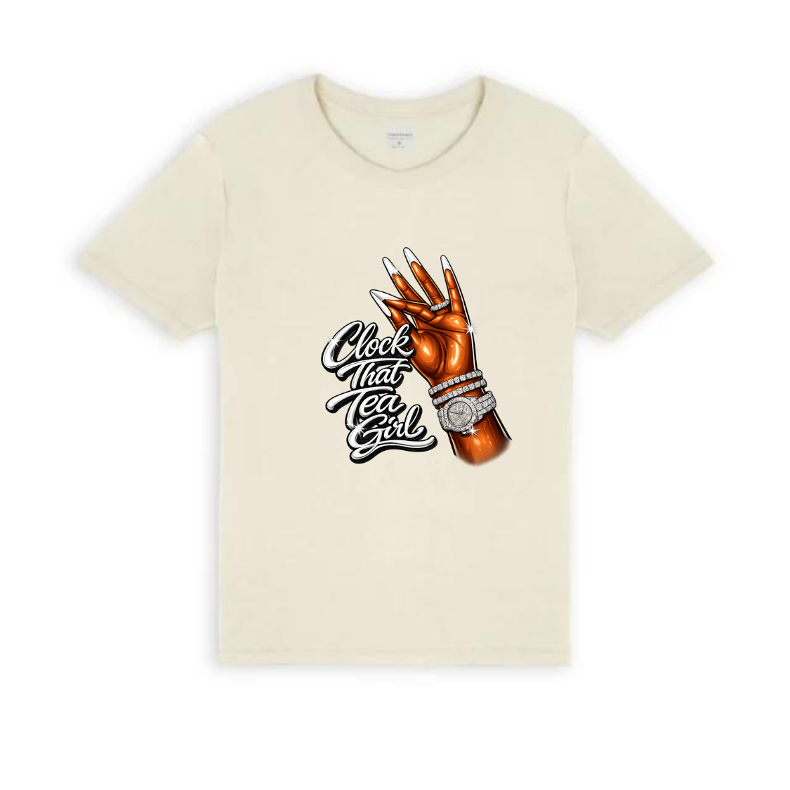NEW! Women's Urban Wear [Clock That Tea] Mid Weight T Shirt