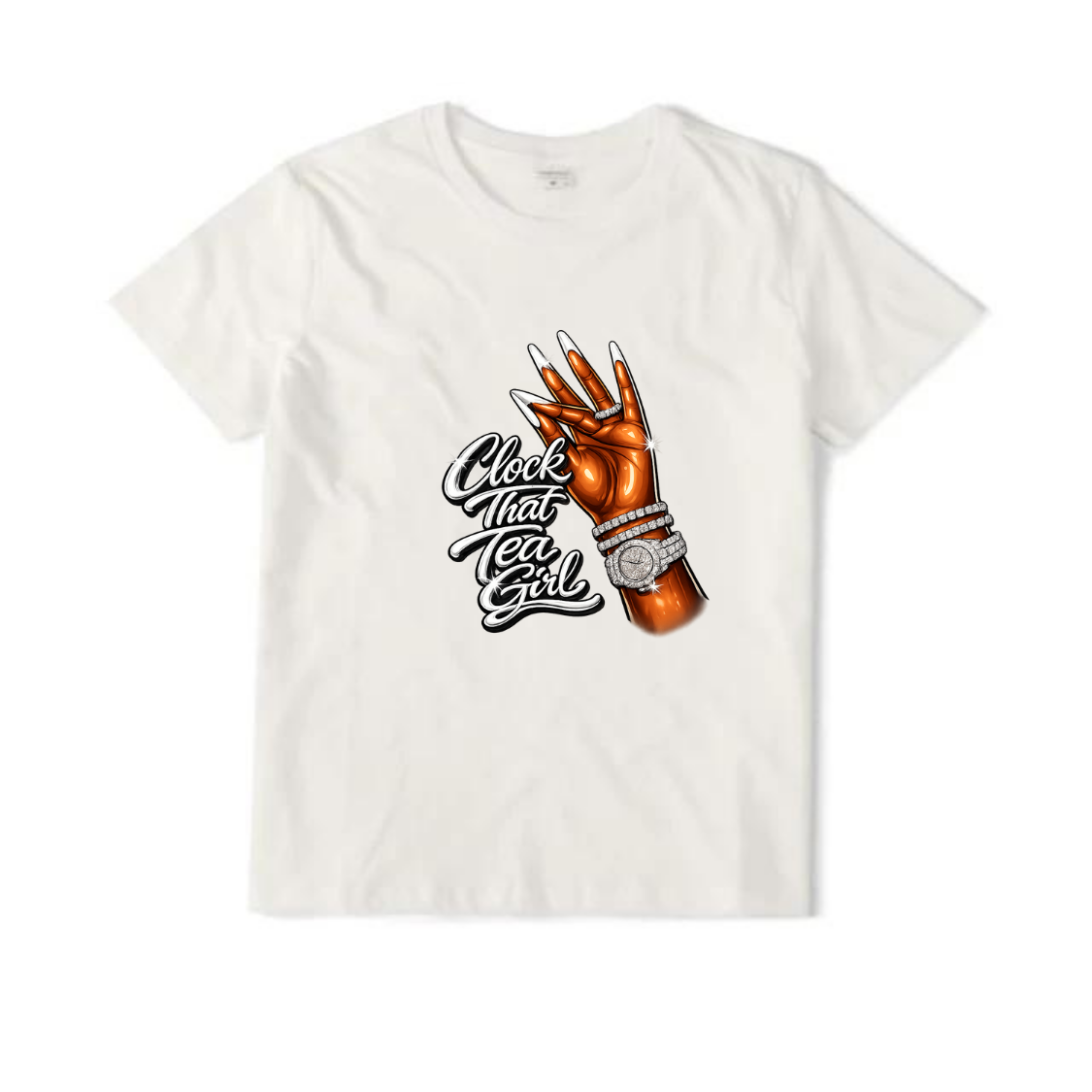 NEW! Women's Urban Wear [Clock That Tea] Mid Weight T Shirt