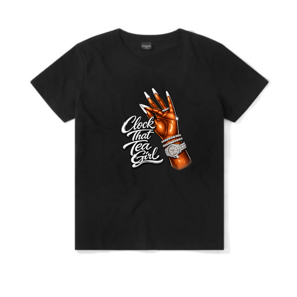NEW! Women's Urban Wear [Clock That Tea] Mid Weight T Shirt