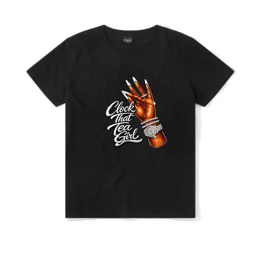 NEW! Women's Urban Wear [Clock That Tea] Mid Weight T Shirt