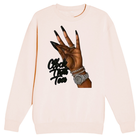 NEW! Women's Urban Wear [Clock That Tea] Crew Neck Sweater