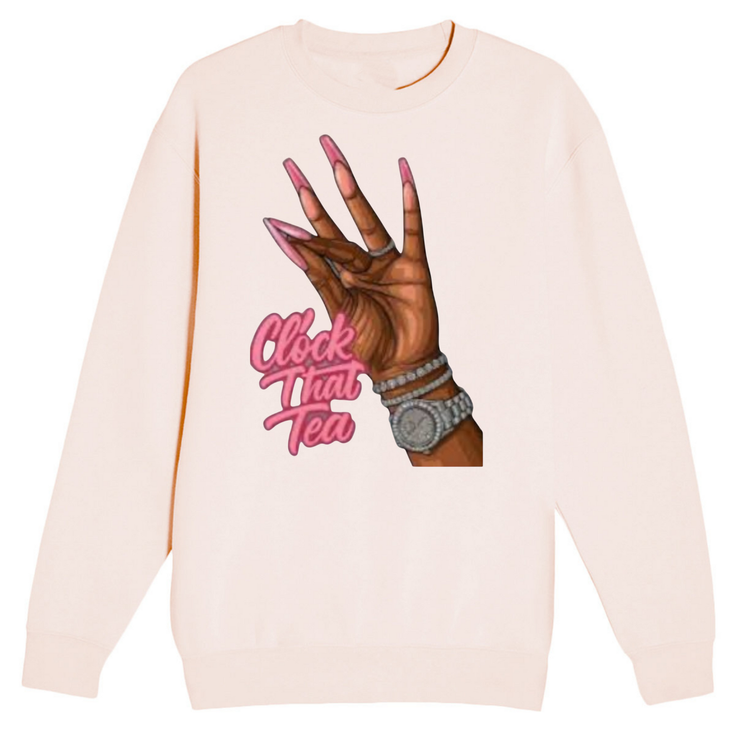 NEW! Women's Urban Wear [Clock That Tea] Crew Neck Sweater