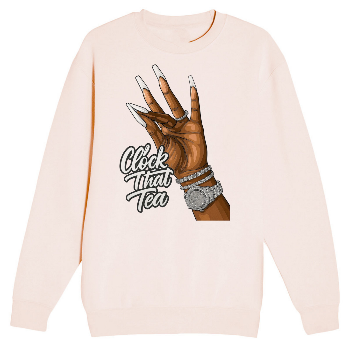 NEW! Women's Urban Wear [Clock That Tea] Crew Neck Sweater