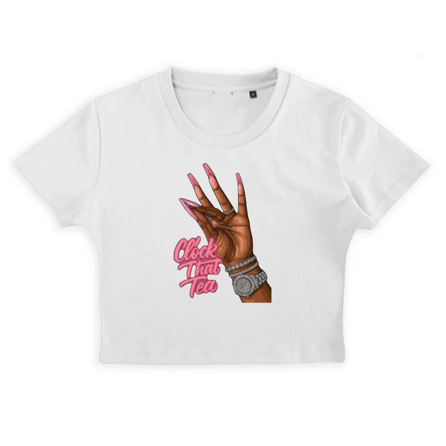 NEW! Women's Urban Wear [Clock That Tea] Crop Top T Shirt