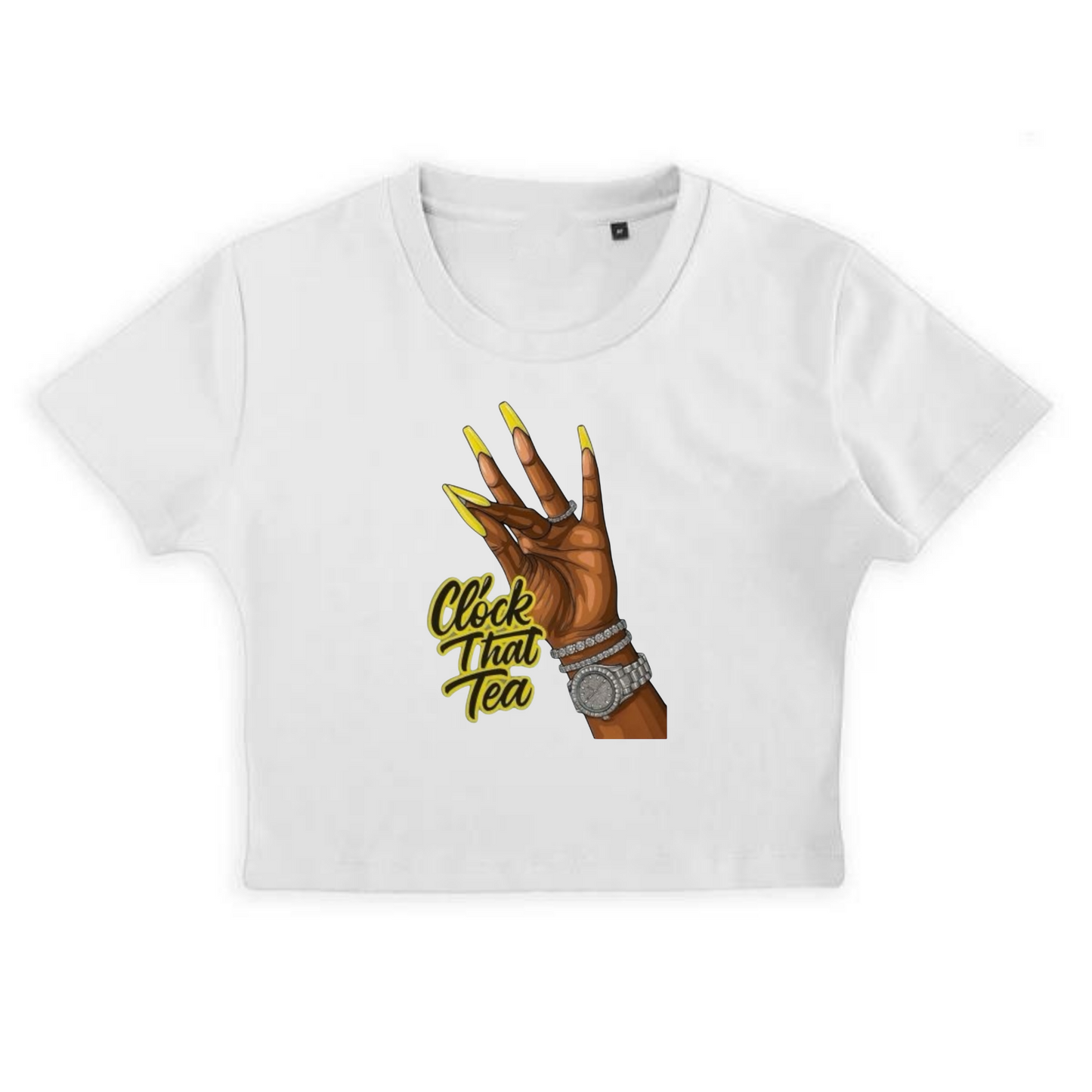 NEW! Women's Urban Wear [Clock That Tea] Crop Top T Shirt