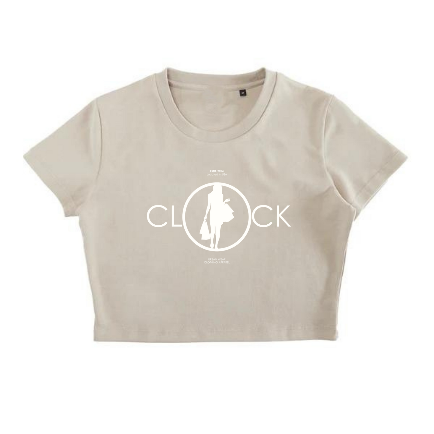 NEW! Women's Urban Wear [Clock It] Crop Top T Shirt