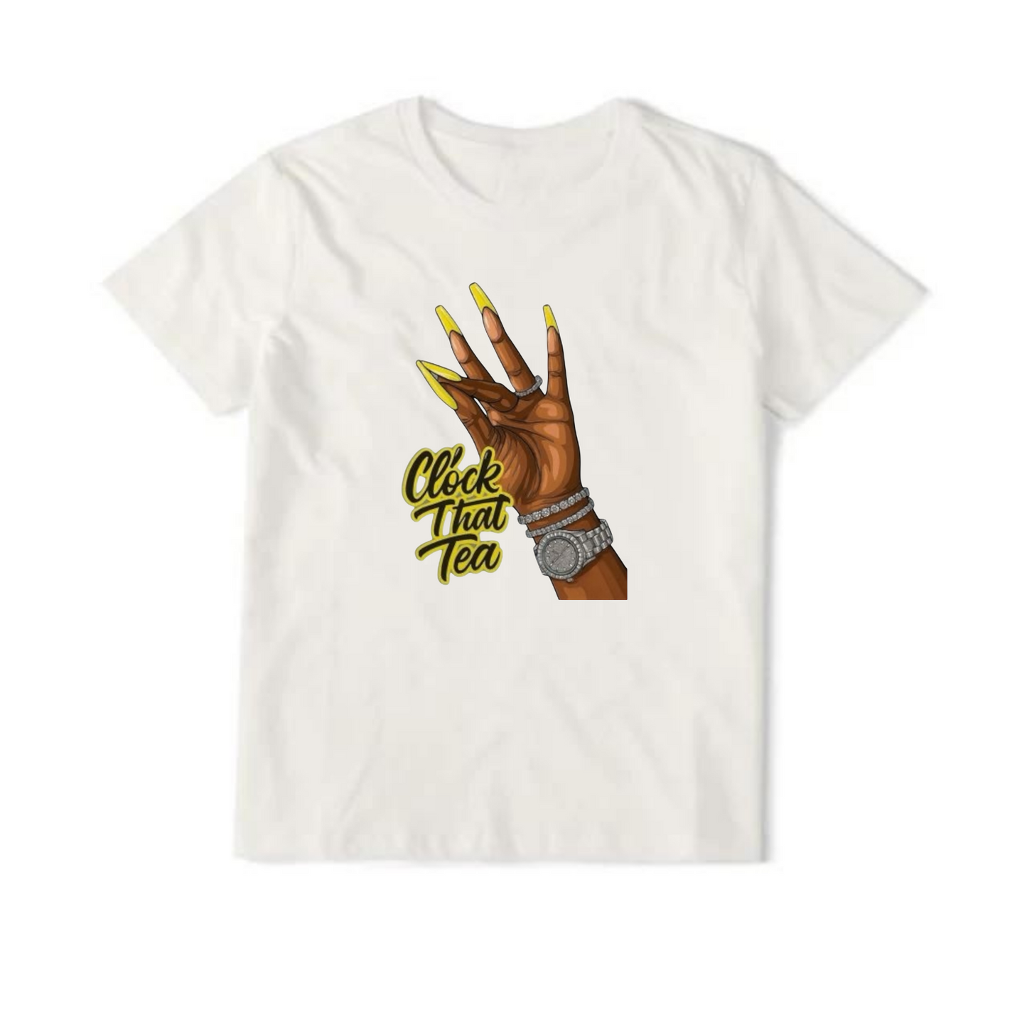 NEW! Women's Urban Wear [Clock That Tea] Mid Weight T Shirt
