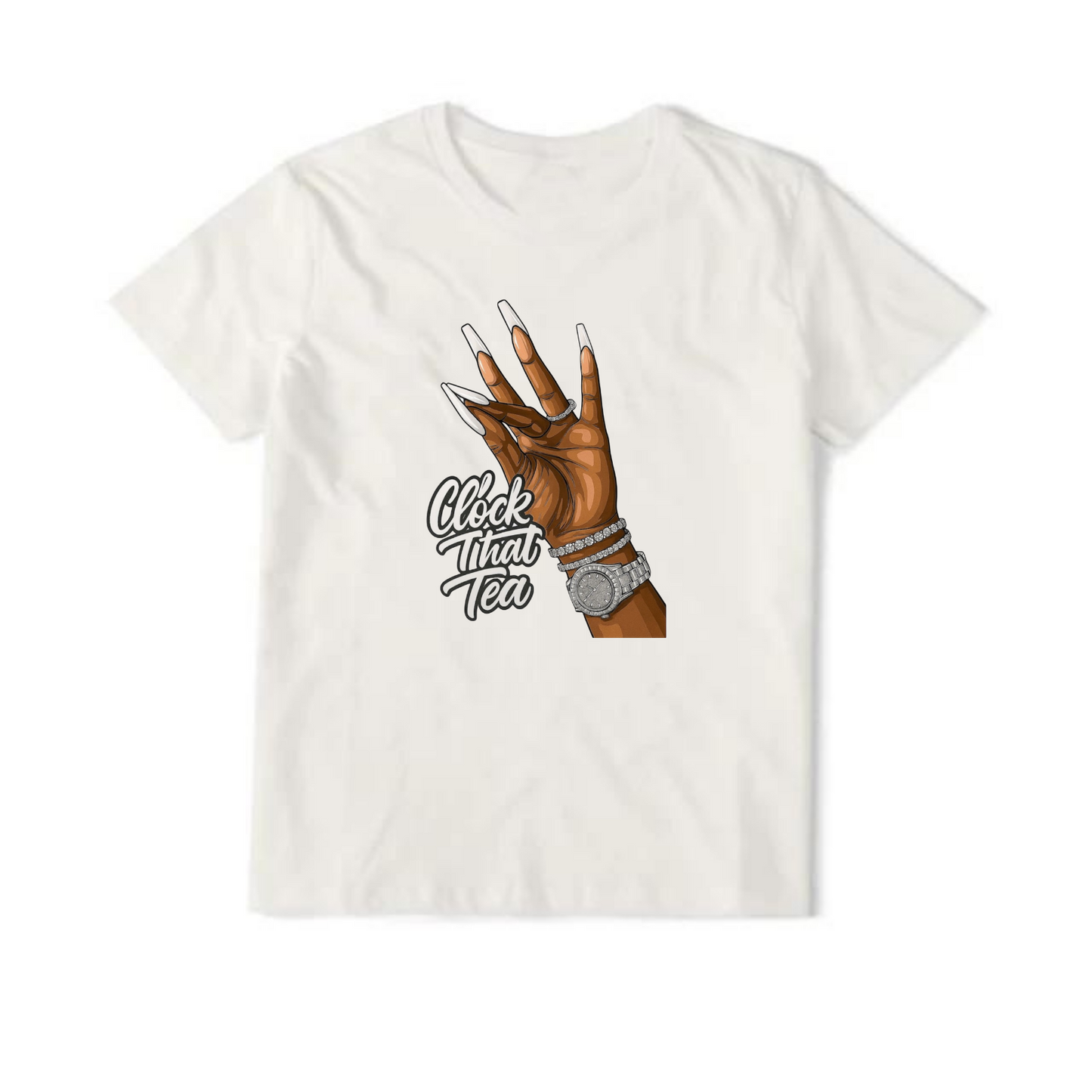 NEW! Women's Urban Wear [Clock That Tea] Mid Weight T Shirt