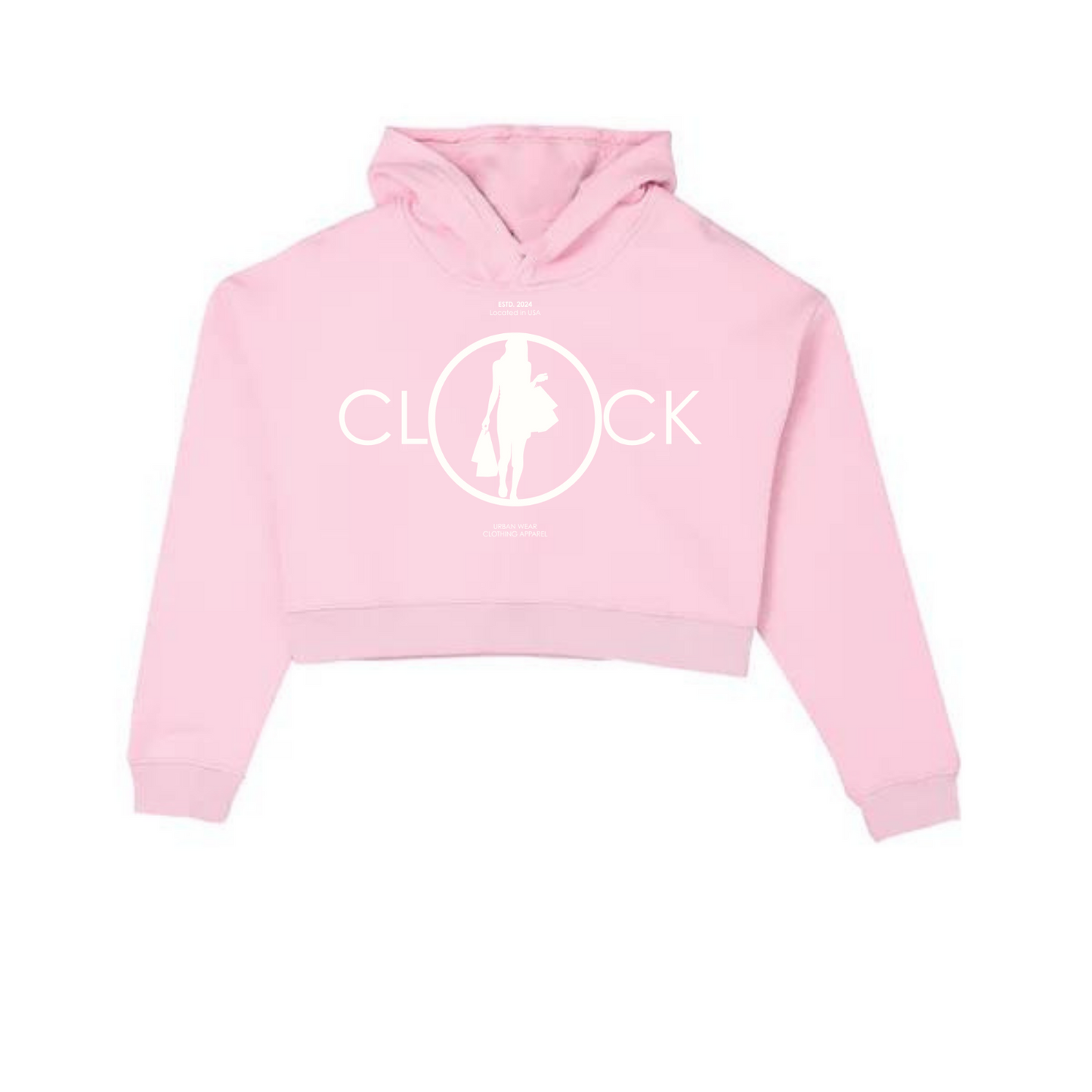 NEW! Women's Urban Wear [Clock It] Crop Top Hoodie