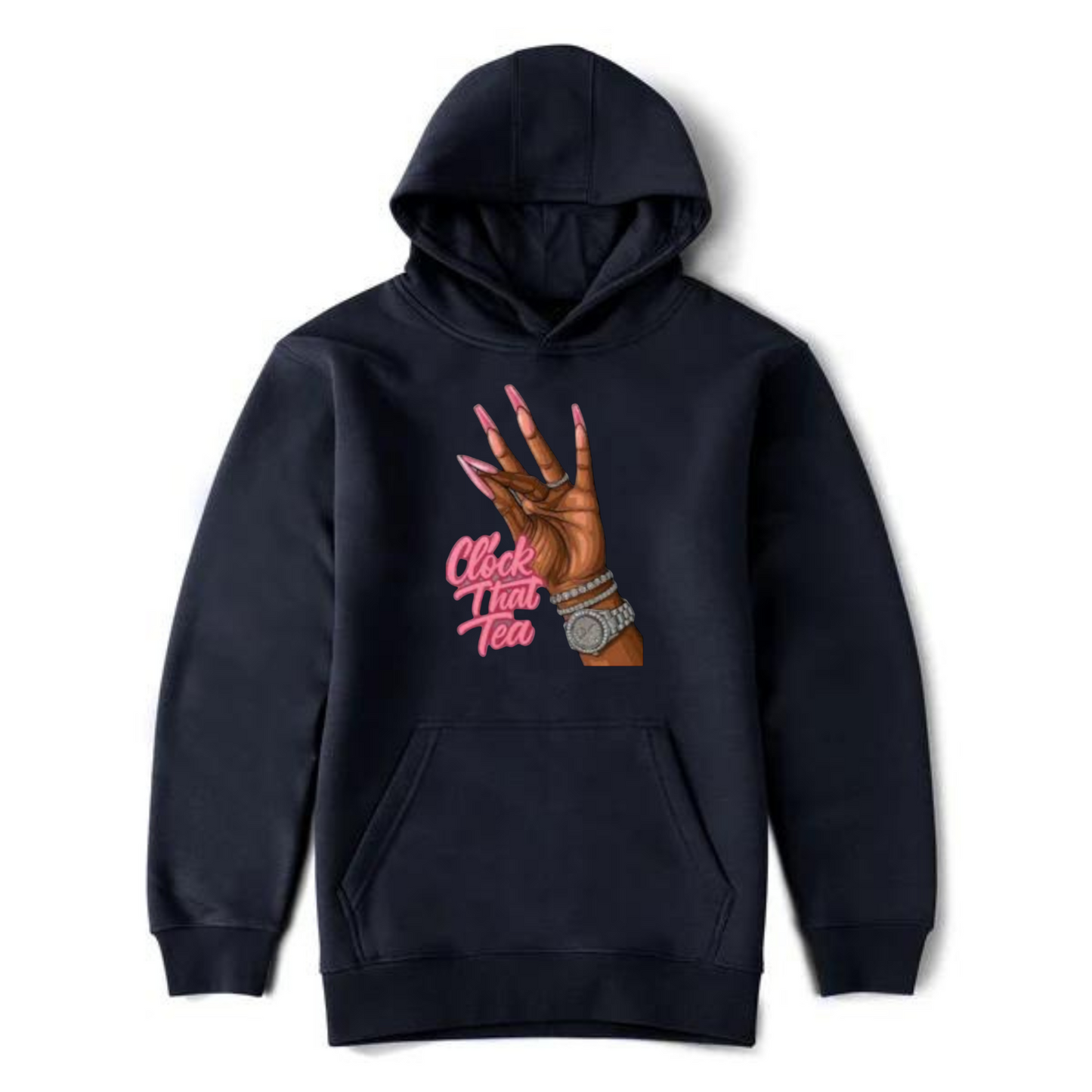NEW! Women's Urban Wear [Clock That Tea] Pullover Hoodie