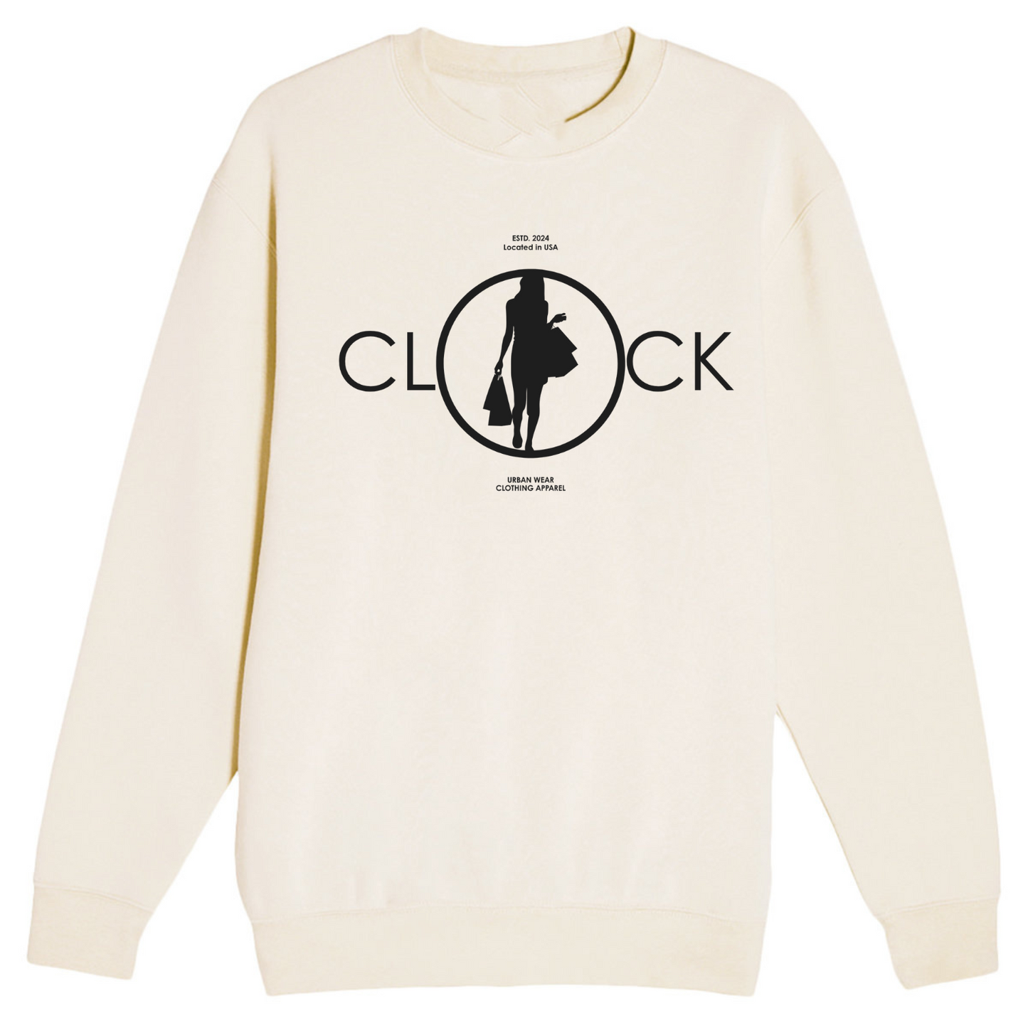 NEW! Women's Urban Wear [Clock It] Crewneck Sweater