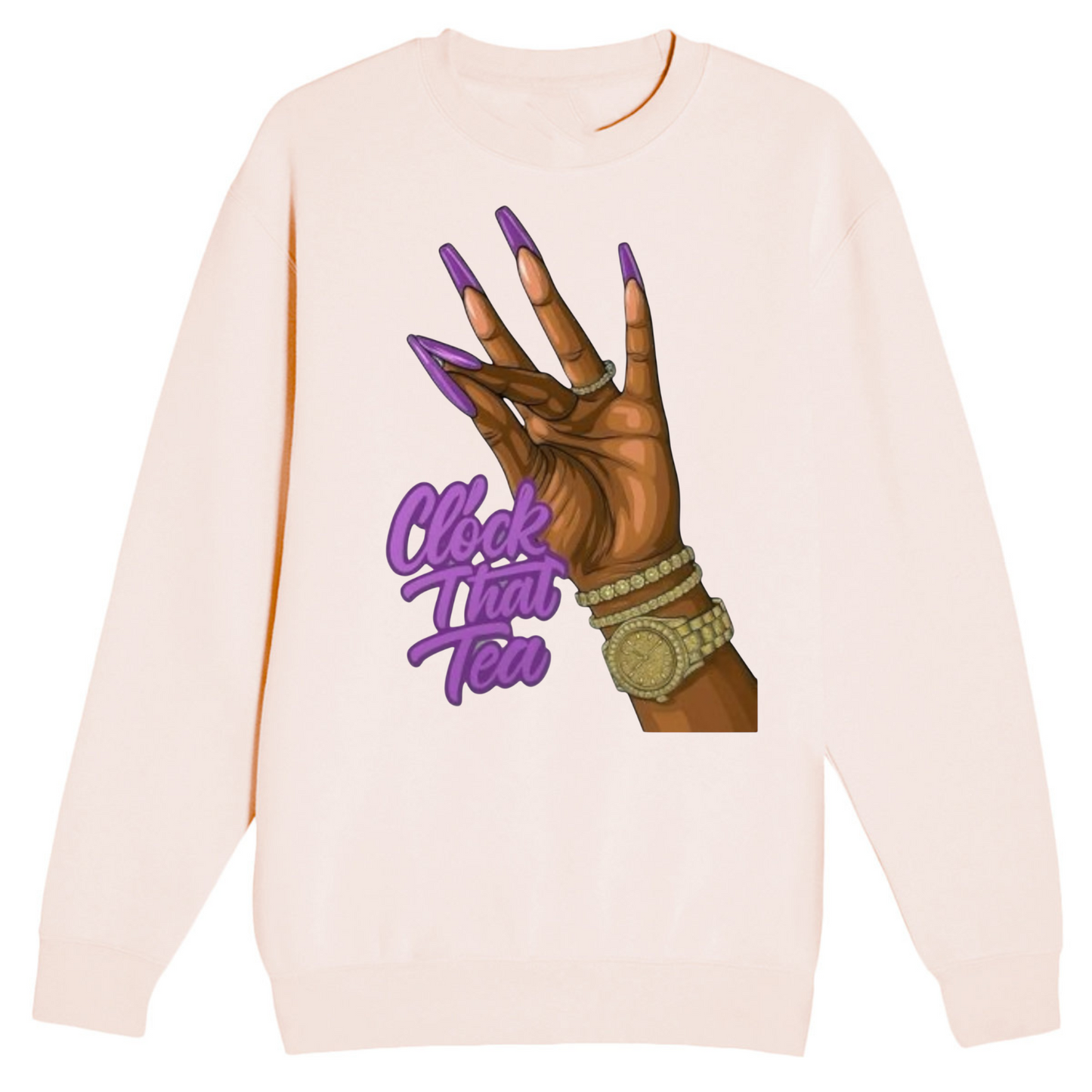 NEW! Women's Urban Wear [Clock That Tea] Crew Neck Sweater