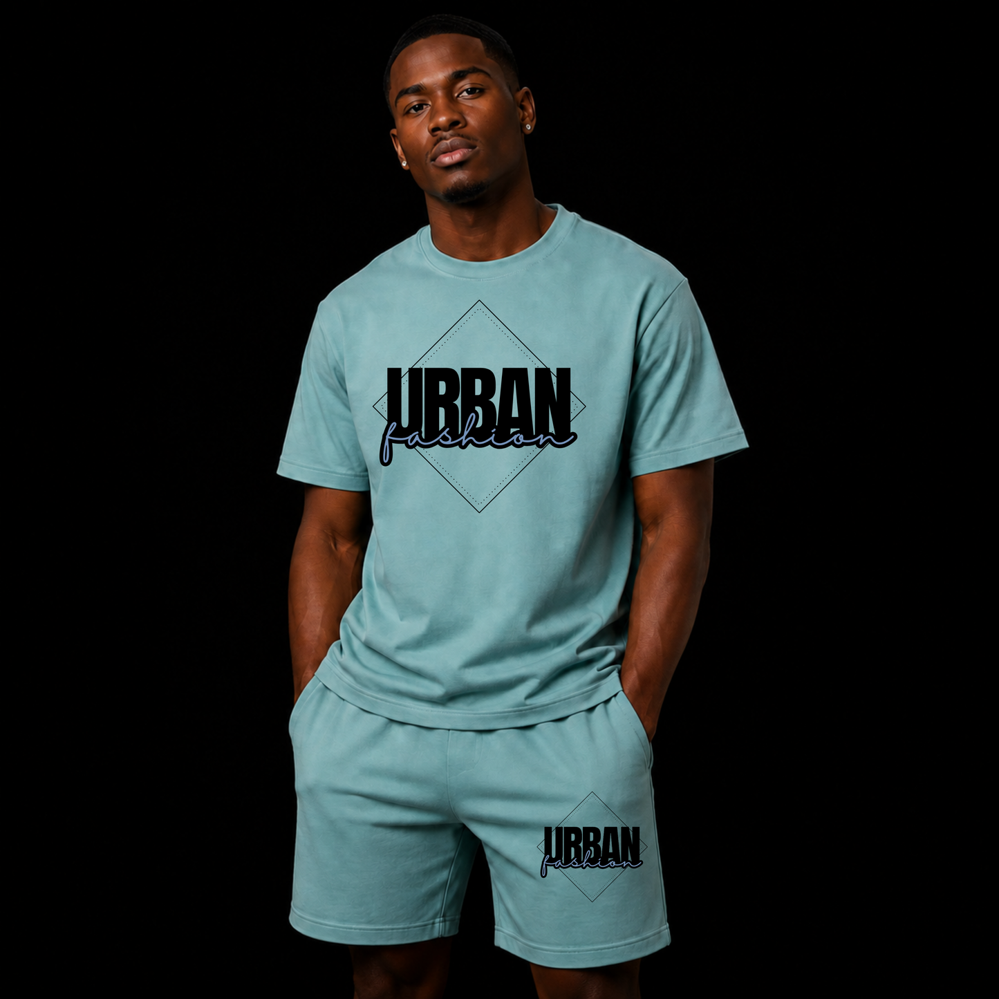NEW! Urban Fashion Unisex Mockneck Short Set