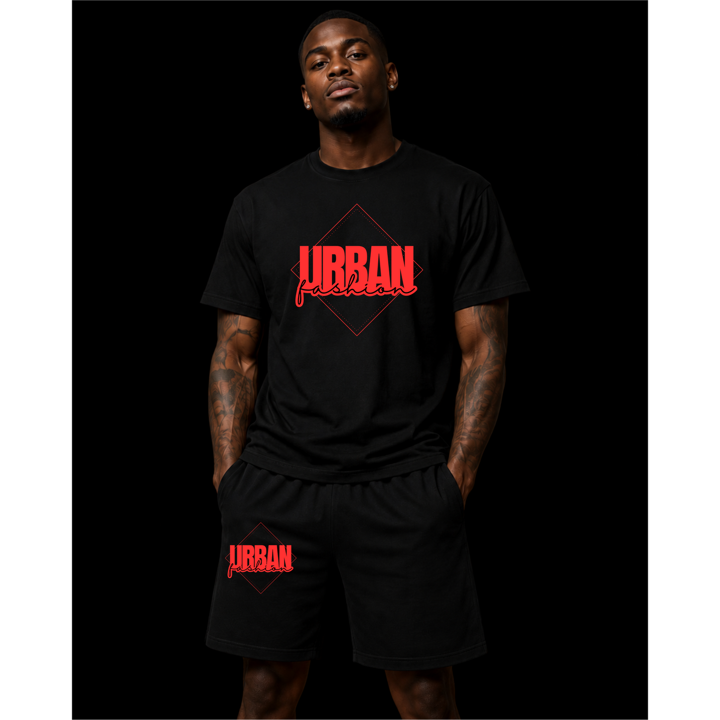 NEW! Urban Fashion Unisex Mockneck Short Set