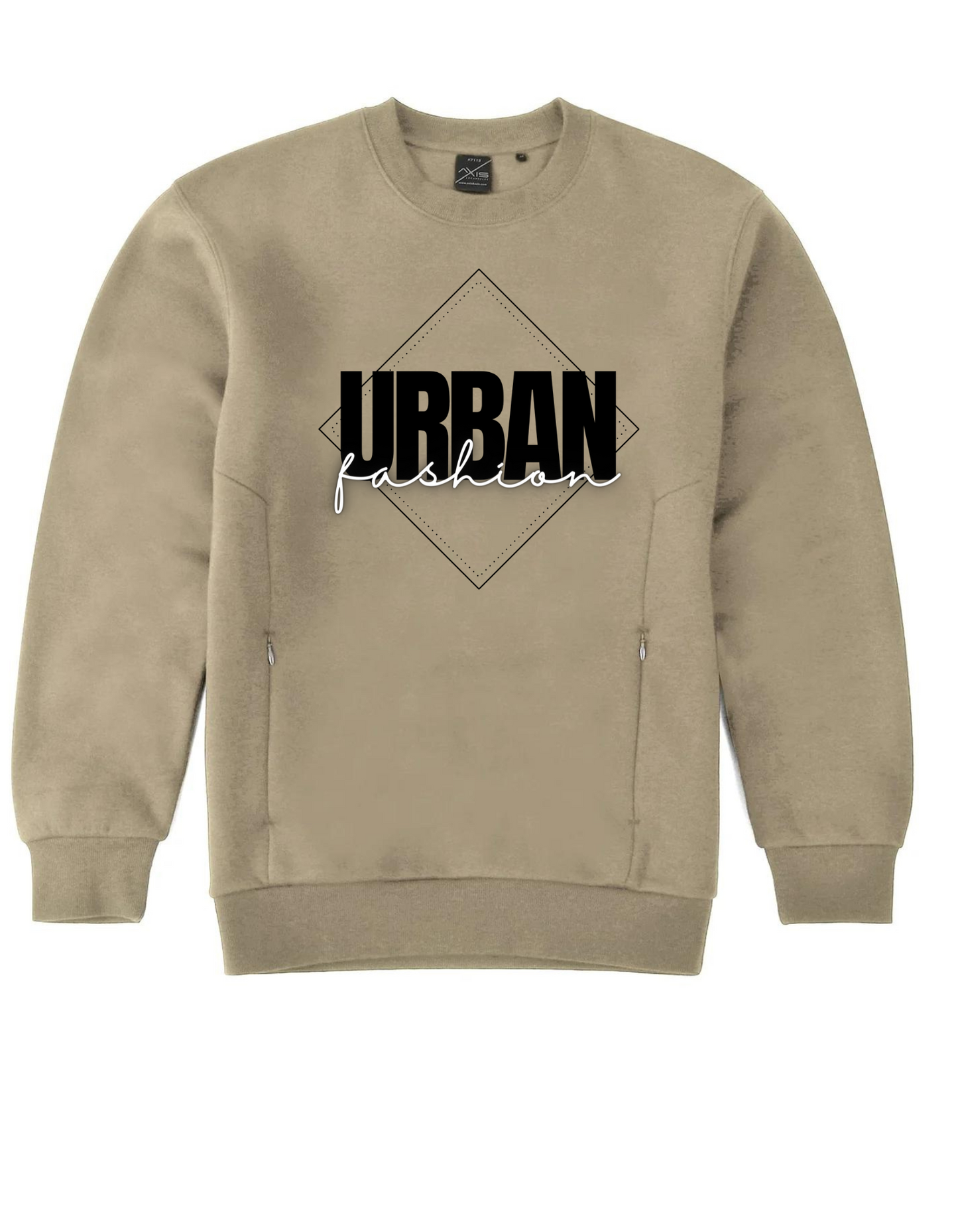 NEW! Urban Wear Fashion Unisex Crew Neck With Invisible Zip