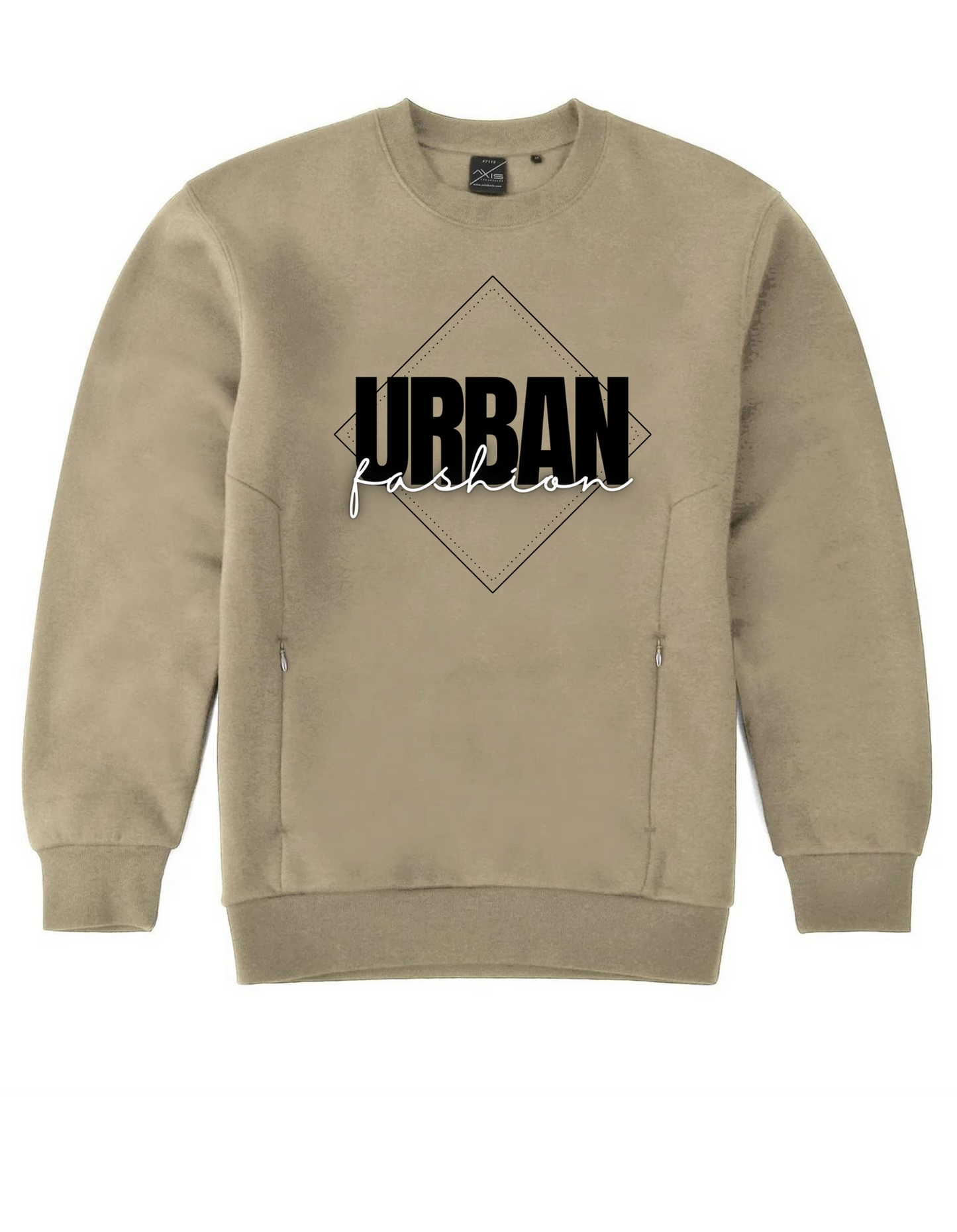 NEW! Urban Wear Fashion Unisex Crew Neck With Invisible Zip