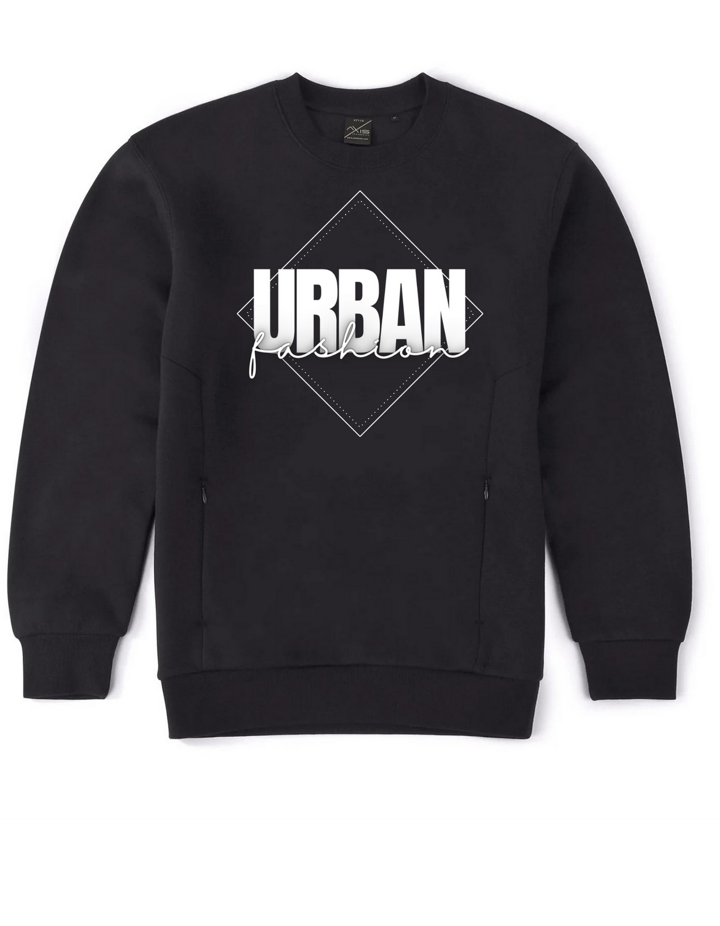 NEW! Urban Wear Fashion Unisex Crew Neck With Invisible Zip