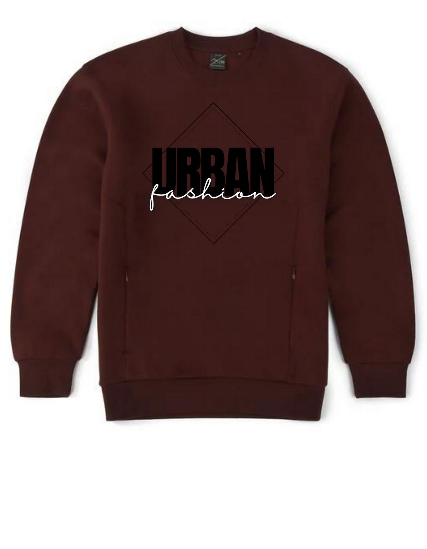 NEW! Urban Wear Fashion Unisex Crew Neck With Invisible Zip