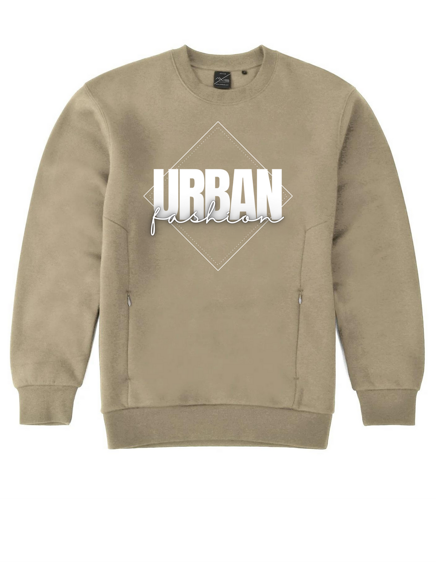 NEW! Urban Wear Fashion Unisex Crew Neck With Invisible Zip