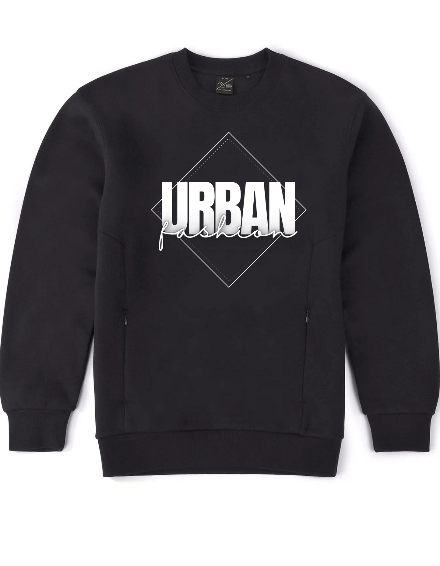 NEW! Urban Wear Fashion Unisex Crew Neck With Invisible Zip