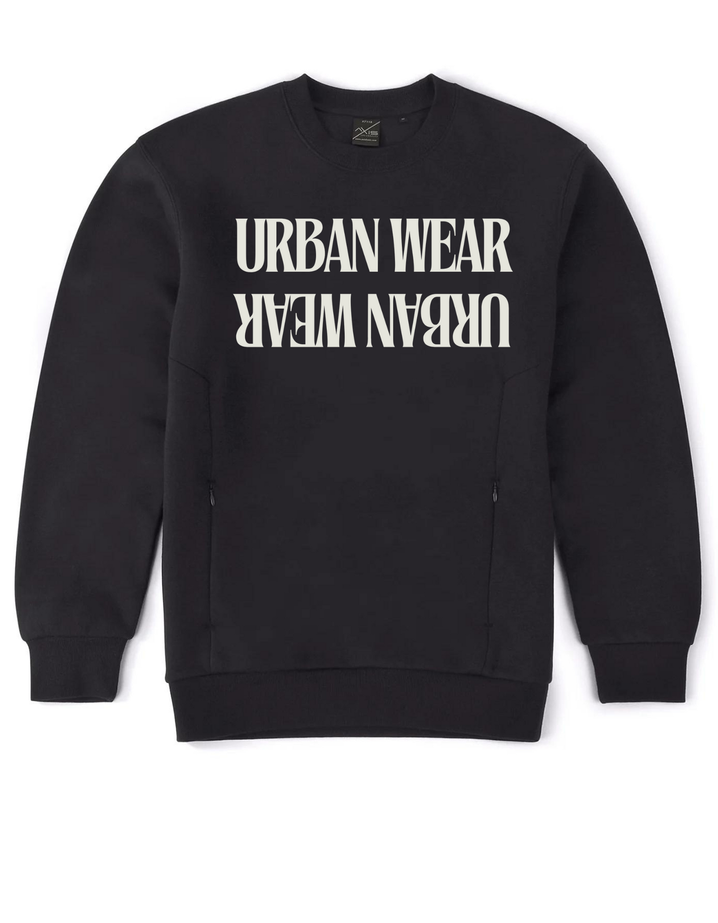 NEW! Bold! Urban Wear Clothing Apparel Unisex Crew Neck With Invisible Pocket Zip