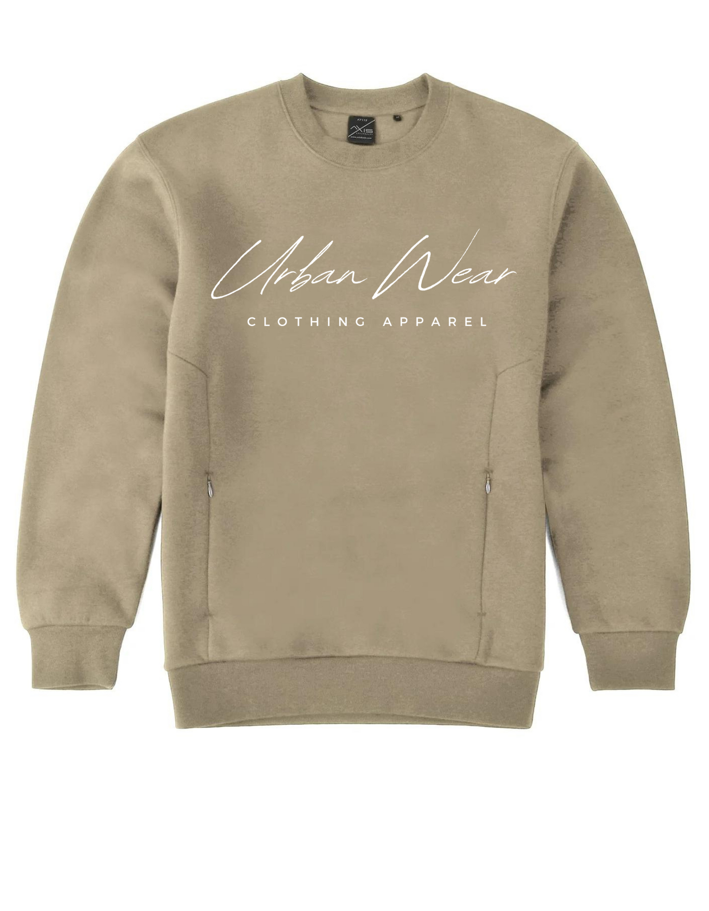 NEW! Urban Design - Unisex Crew Neck With Invisible Pocket Zip