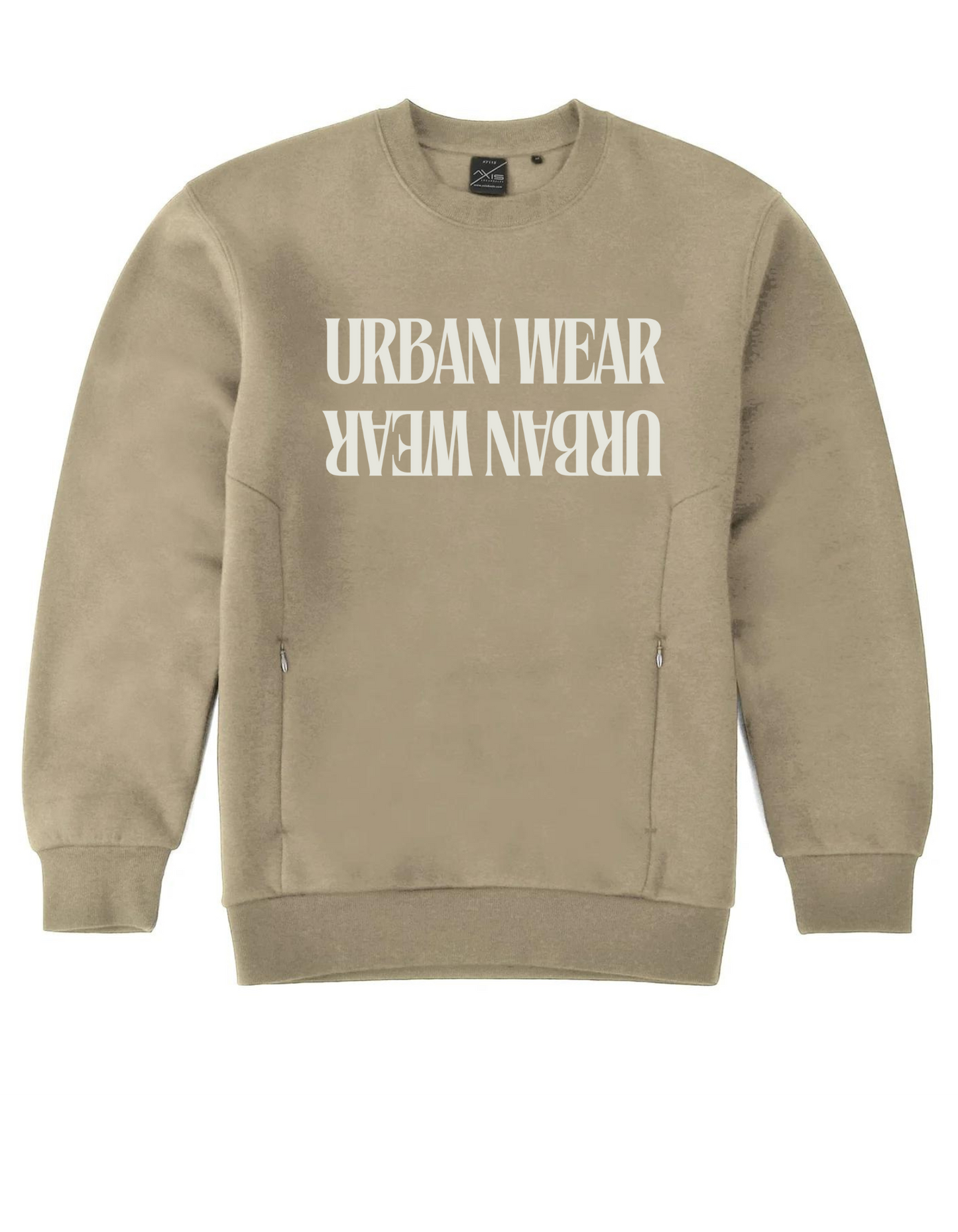 NEW! Bold! Urban Wear Clothing Apparel Unisex Crew Neck With Invisible Pocket Zip