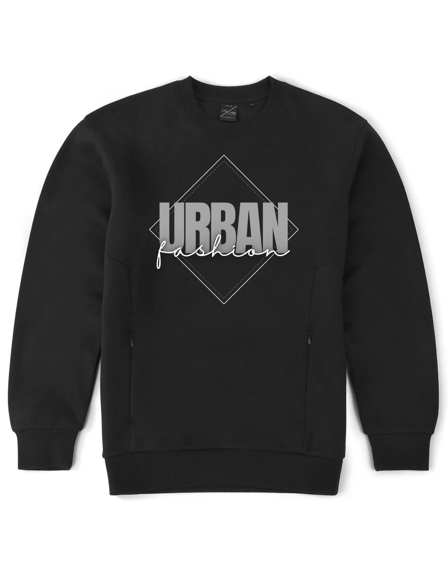 NEW! Urban Wear Fashion Unisex Crew Neck With Invisible Zip